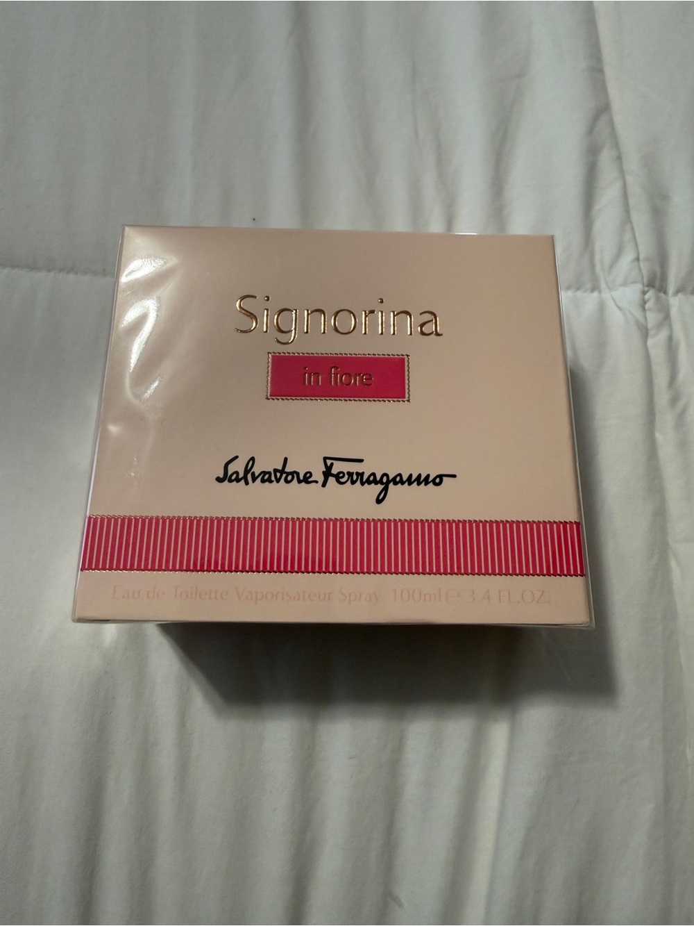 Salvatore Ferragamo Blush Pink Box with Coral Trim 3.4oz